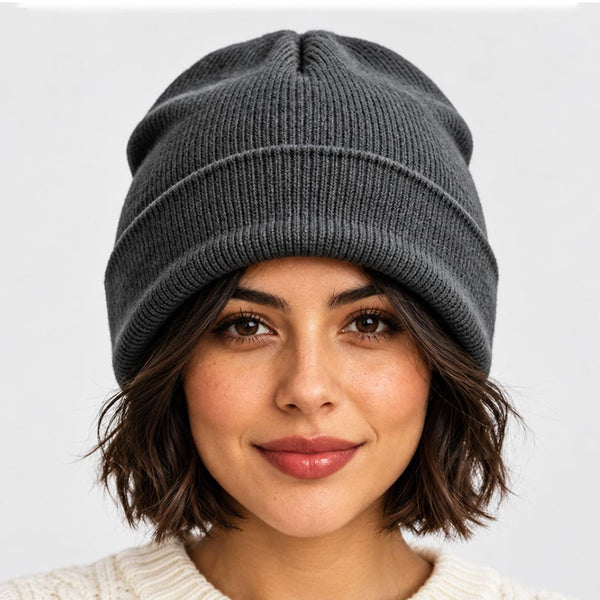 Maia  - Satin Lined Solid Knit Winter Beanie Hat