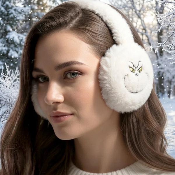 Cynthia - Plush Grinch Embroidered Earmuffs