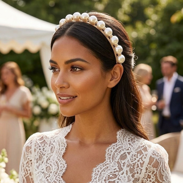 Tania - Oversize Pearl Headband