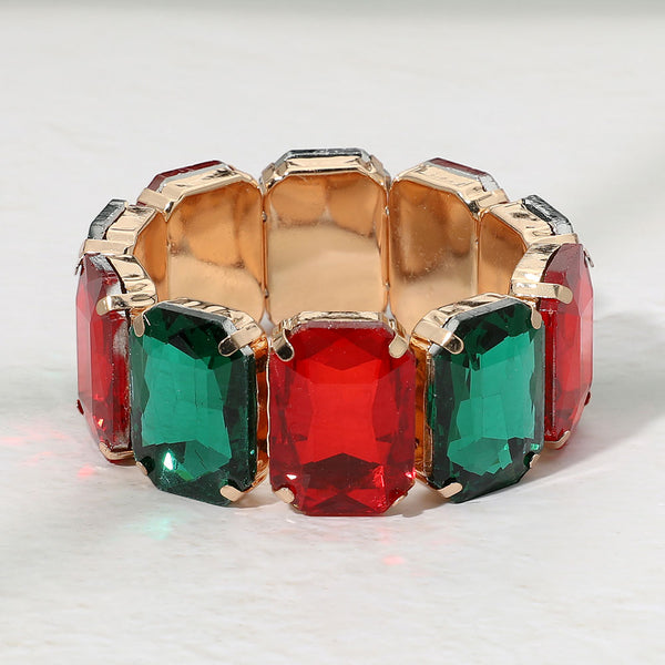 Kienna - Oversized Faceted Gem Stretchable Bracelet
