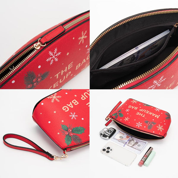 Piper - Faux Leather Holiday THE MAKE UP Cosmetic Pouch Bag
