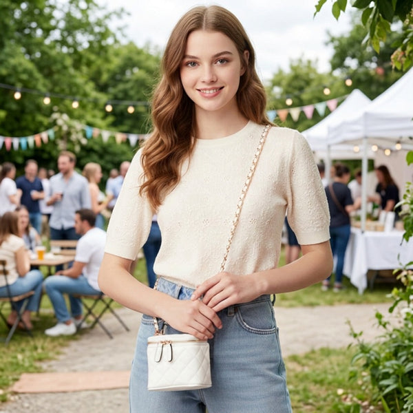Janet - Quilted Mini Vanity Box Bag