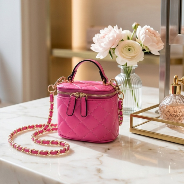 Janet - Quilted Mini Vanity Box Bag