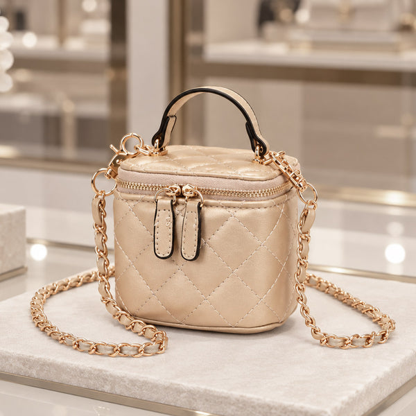 Janet - Quilted Mini Vanity Box Bag