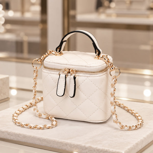 Janet - Quilted Mini Vanity Box Bag