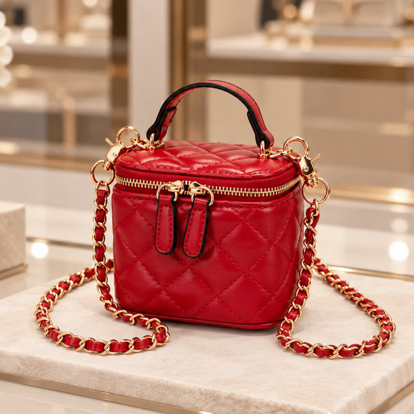 Janet - Quilted Mini Vanity Box Bag