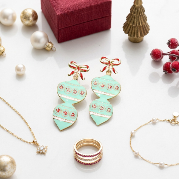 Iris - Bow Top Ornament Drop Earrings