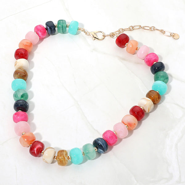 Haven - Colorful Rondelle Beaded Necklace