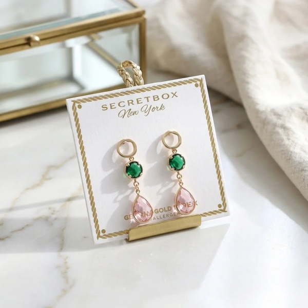 Violetta - Gold Dipped Round Teardrop Drop Earrings