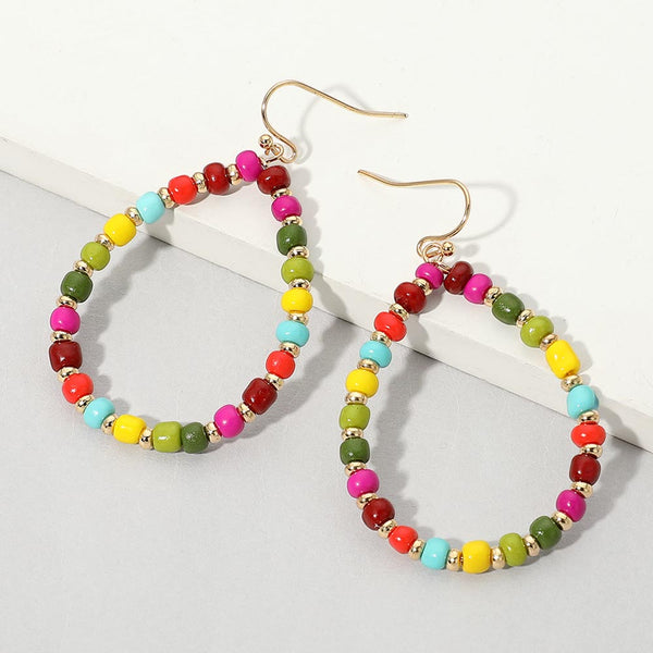 Josie - Faceted Beaded Teardrop Earrings