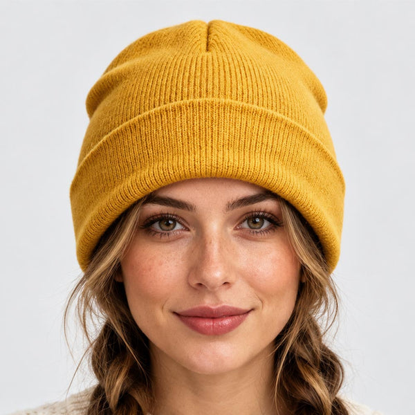 Maia  - Satin Lined Solid Knit Winter Beanie Hat