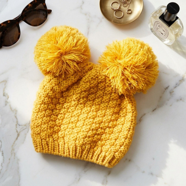 Kilah - Double Pom Pom Knit Winter Beanie Hat