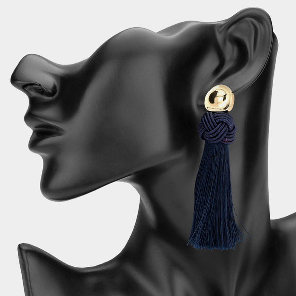 Bonnie - Knotted Tassel Drop Earrings