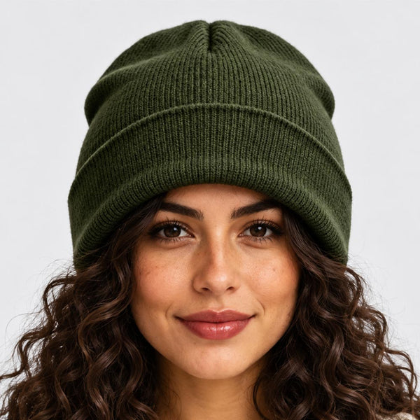 Maia  - Satin Lined Solid Knit Winter Beanie Hat