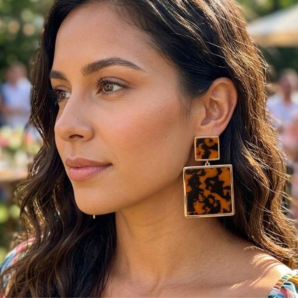 Iggy - Oversized Double Square Drop Earrings