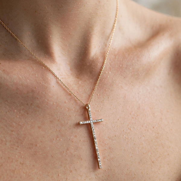 Dream - Pave Cross Pendant Necklace