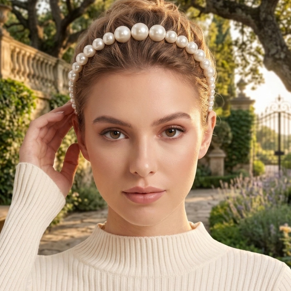 Estelle - Pearl Beaded Headband