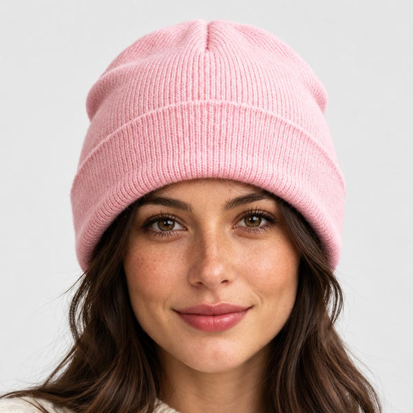 Maia  - Satin Lined Solid Knit Winter Beanie Hat