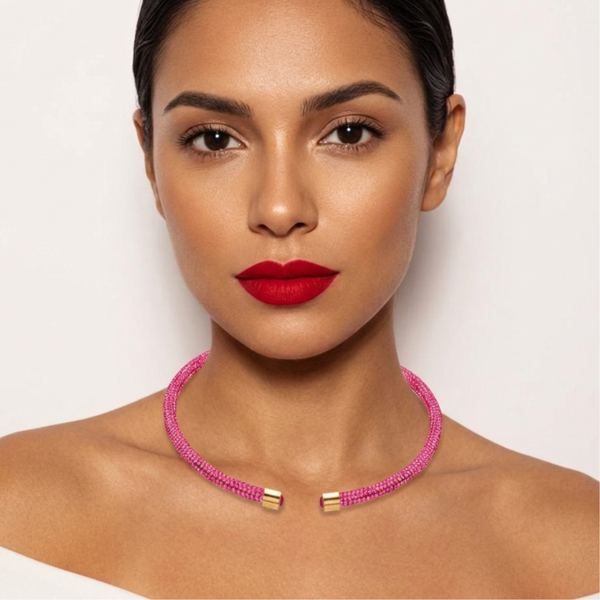 Priscilla - Bling Studded Choker Necklace