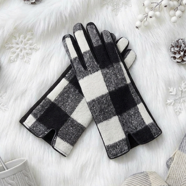 Paola - Plaid Smart Touch Winter Gloves
