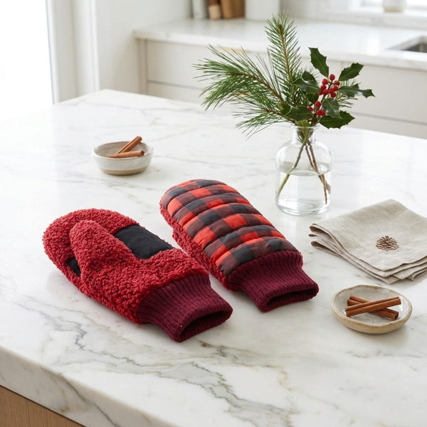Maeve - Buffalo Check Plaid Mitten Gloves