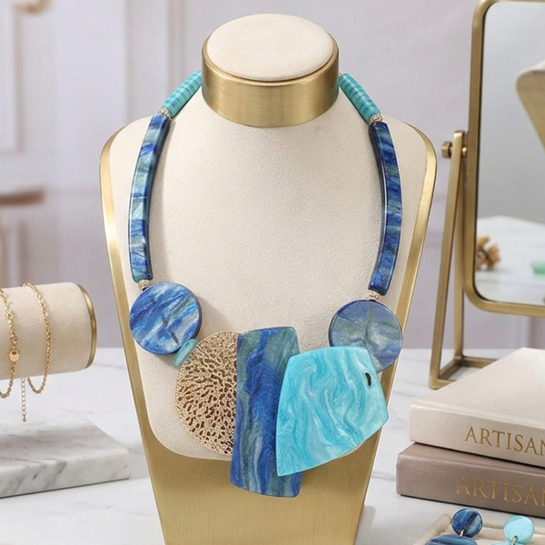 Brinley - Bold Abstract Statement Necklace