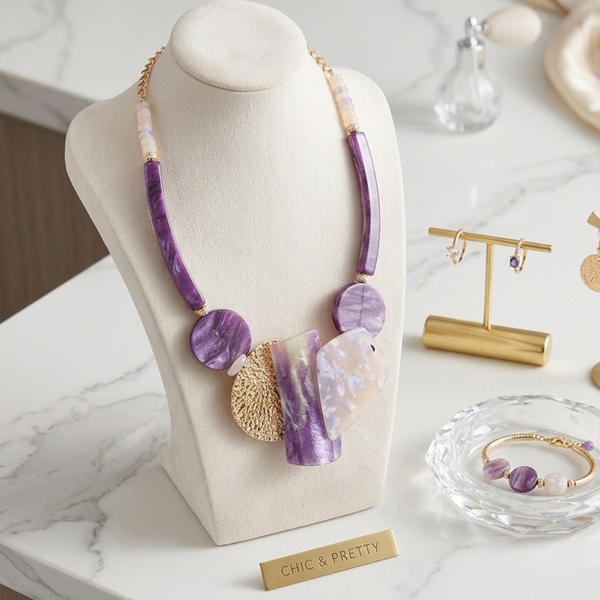 Brinley - Bold Abstract Statement Necklace