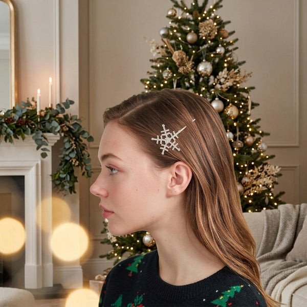 Evie - Rhinestone Snowflake Bobby Pin