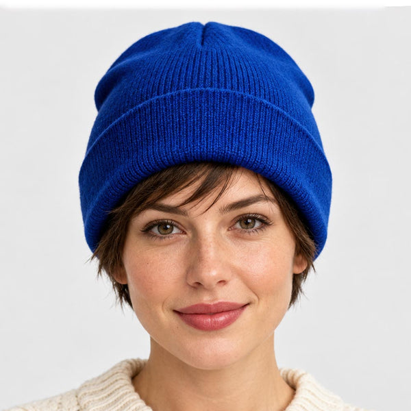 Maia  - Satin Lined Solid Knit Winter Beanie Hat