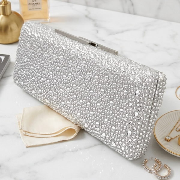 Brea -Studded Baguette Clutch Bag