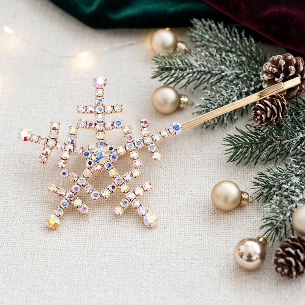 Evie - Rhinestone Snowflake Bobby Pin