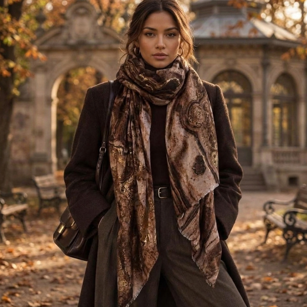 Kit  - Oversized Lightweight Abstract Marble Print Shawl Wrap Scarf