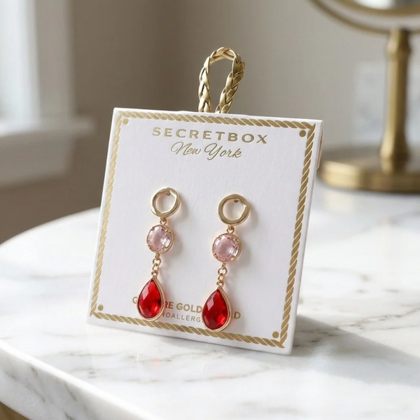 Violetta - Gold Dipped Round Teardrop Drop Earrings