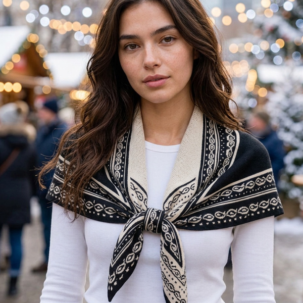 Addison -  Knitted Triangle Scarf