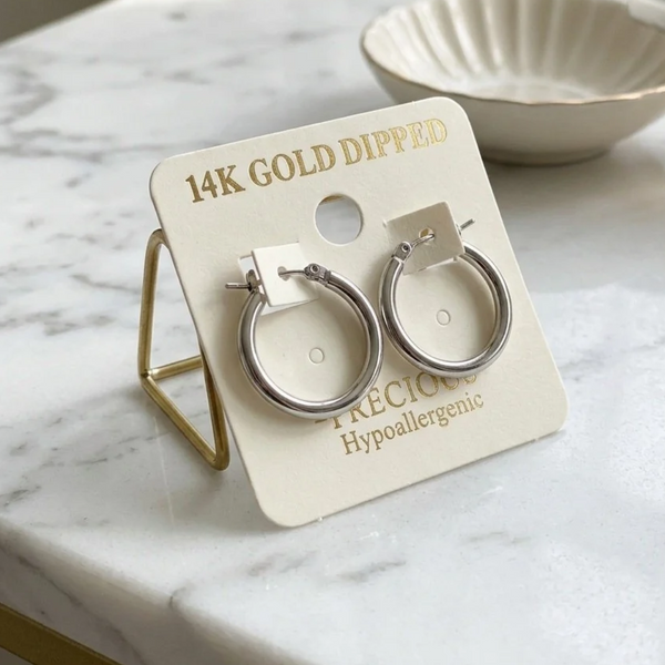 Kindra - 14K Gold Dipped Classic Hoop Earrings