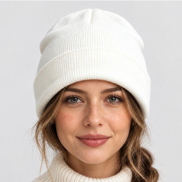 Maia  - Satin Lined Solid Knit Winter Beanie Hat